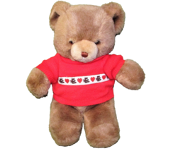 1983 Gund Tender Teddy Bear Plush 13&quot; Vintage Stuffed Animal With Red Sweater - £24.62 GBP