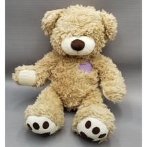 Patches Brown Teddy Bear Build A Bear Workshop Patchwork Plush Toy Tan 12&quot; Sit - £11.95 GBP
