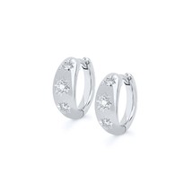 Aide 925 Silver Octagonal Zircon Star Hoop Earrings For Women Fine Jewelry Zirco - £12.35 GBP