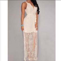 Boho Lace sheer maxi dress large NWOT - $237.71 MXN