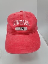 Embroidered &quot;Vintage 1971&quot; Red Hat By Trendy - £7.41 GBP