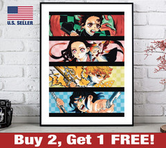 Demon Slayer Poster 18&quot; x 24&quot; Print Anime Kimetsu no Yaiba Wall Art Decor 6 - £10.57 GBP