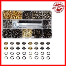 Versatile 4-Color Brass Grommet Kit: 400 Sets with Installation Tool Inc... - $466.08 MXN