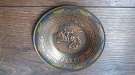Armenian Vintage Copper Plate of Yerevan with David of Sassoun - $32.00