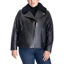 MICHAEL Michael Kors Women&#39;s Plus Size Moto Genuine Leather Jacket - £240.83 GBP
