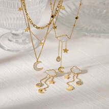 Wholesale Jewelry French Style Simple Style Clouds Star Moon 304 Stainle... - €4,82 EUR+