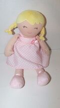 Fisher Price first doll blonde Hair pink white polka dot dress plush sof... - $10.00