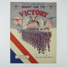 Sheet Music Right On To Victory Wilson Bros Greenville Ohio Vintage 1943 RARE - £40.08 GBP