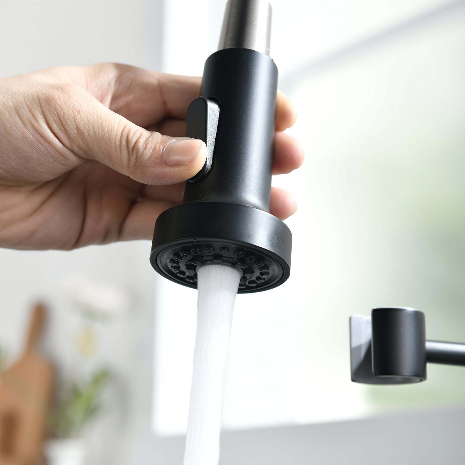 Black & Nickel Kitchen Faucet w/ Pull-Down Sprayer Item image 8