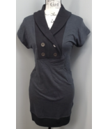 Free People Sweater Dress Womens XS Gray Ribbed Hem Shawl Collared Four ... - $637.59 MXN