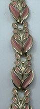 CORO PINK ENAMEL LINK BRACELET 7.5” SIGNED - $14.85