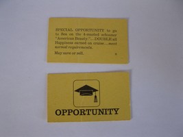 1965 Careers Board Game Piece: Yellow Special Opportunity Card - Sea - $1.00
