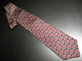 Ralph Marlin Neck Tie Texas A&amp;M University Logo Repeat 2003 Red On Black College - £10.34 GBP