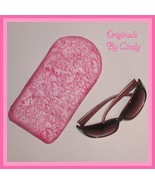 Frosted Shimmering Pink Sunglasses Case Big Thick Padded Shimmer Hot  - $10.00