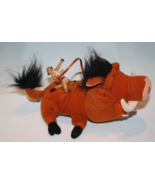 Disney The Lion King Pumbaa w Timon Riding 8&quot; Plush Beanbag Soft Toy Has... - $20.34 CAD