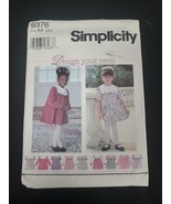 Simplicity Little Girls Dress #9375 Sewing Pattern Party Church Sz 2-4 V... - $4.95