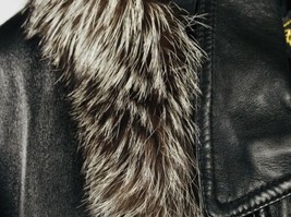 Designer Italian PP. PO. PIK  fox Fur Trim Leather hooded black coat, Ja... - $593.99