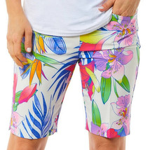 NWT Ladies IBKUL RIO WHITE MULTICOLORED Pullon Golf Shorts - sizes 4 12 ... - $44.99