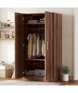 2-Door Wooden Armoire with Shelves - Brown - $328.99