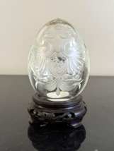 Vintage Russian Imperial Saint Petersburg Decorative Cut Clear Glass Egg - $99.00