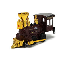 Brown Power Steam Loco Pull-Back Diecast Metal Train with Plastic Parts - £9.58 GBP