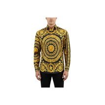 Men's AVM Crystal Shirt Medallion Medusa Cotton Turkey Slim Fit 9628-01 Gold image 6