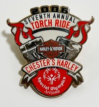 2006 Harley Davidson Motorcycles Chester&#39;s Mesa Arizona Torch Ride Pin - £6.21 GBP