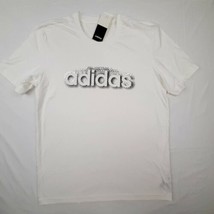 Adidas Men&#39;s Metallic Graphic T-shirt Size Large White Cotton QE13 - £12.43 GBP