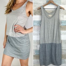 Lou &amp; Grey Linen Blend Tank Dress Gray Striped Pockets Casual Womens Small - £15.73 GBP