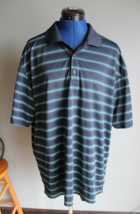 Nike Golf Men&#39;s Navy Striped S/S Polo Shirt ~L~ 231591-414 - £17.17 GBP