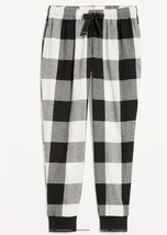 Old Navy Womens Flannel Jogger Pajama Pants XL Black White Buffalo Plaid... - $23.44