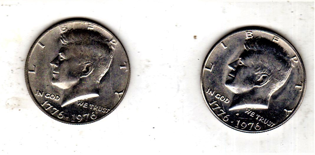U S Coin 1776-1976 P &amp; D Bicentennial John F KENNEDY HALF DOLLAR Circula... - $7.90