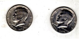 U S Coin 1776-1976 P &amp; D Bicentennial John F KENNEDY HALF DOLLAR Circula... - £2.79 GBP