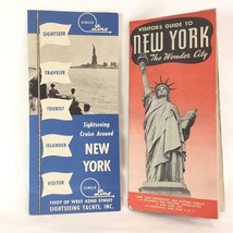 2 Vintage 1948 New York City NYC Travel Guide Illustrated Map Sightseeing Cruise - £22.85 GBP