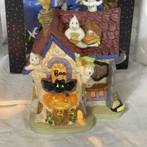 Spooky Hollow Halloween Haunted House Fright School 5&quot; Lighted Ceramic w/ Box - £15.82 GBP