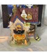 Spooky Hollow Halloween Haunted House Fright School 5&quot; Lighted Ceramic w... - $24.69 CAD
