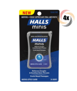 4x Packs HALLS Minis Menthol Flavor Menthol Cough Drops | 24 Drops Per Pack - €21,54 EUR
