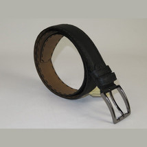 Men Genuine Leather Belt PIERO ROSSI Turkey Full Grain Hand Stitch 301 Black image 4