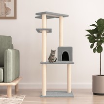 Cat Tree with Sisal Scratching Posts Light Grey 123 cm - £30.03 GBP