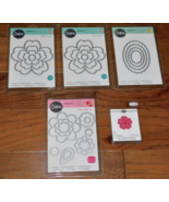 Lot 5 Sizzix Framelits Dies Flower Layers Leaf, Flowers #3, Ovals, Old C... - £14.89 GBP