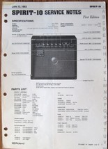 Roland Spirit-10 Guitar Amp Original Service Manual Schematics, 1982 - $400.64 MXN