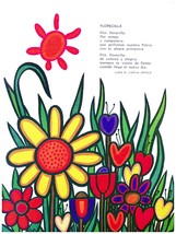 9729.Florecilla.wild flowers underneath red sun.POSTER.decor Home Office art - £13.41 GBP+
