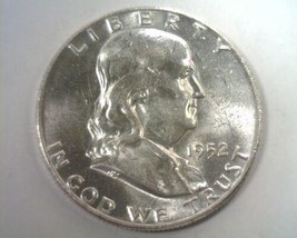 1952-D Franklin Half Dollar Choice About Uncirculated++ Ch. Au++ Nice Original - £15.75 GBP