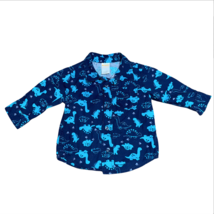 Gymboree Boys Shirt Size 6-12 M Blue Collared Button Up Long Sleeve Dinosaurs - $9.99