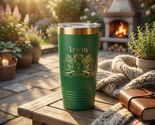 Irwin Irish Coat of Arms Green Rose Travel Mug - $27.44