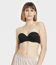 NWT Auden Women&#39;s Lightly Lined Strapless Underwire Bra, Black, 34D - £4.87 GBP