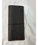 GENUINES Brown Leather Travel Wallet Passport Holder 8.5” x 4.25 - $27.39