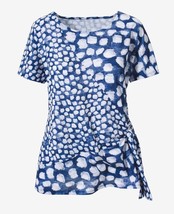 Chicos 1 Dots Side Tie Dolman Tee Shirt Womens M 8 Scoop Neck Stretch Ea... - $13.50