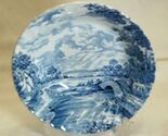 Blue Brook Staffordshire Coupe Cereal Soup Bowl Swirl Rim Blue Landscape... - $24.74