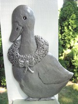 Christmas Holiday Goose Drake Duck Metal Art Wall Plaque 9 ½&quot; X 6 ½&quot; Vintage - £22.53 GBP